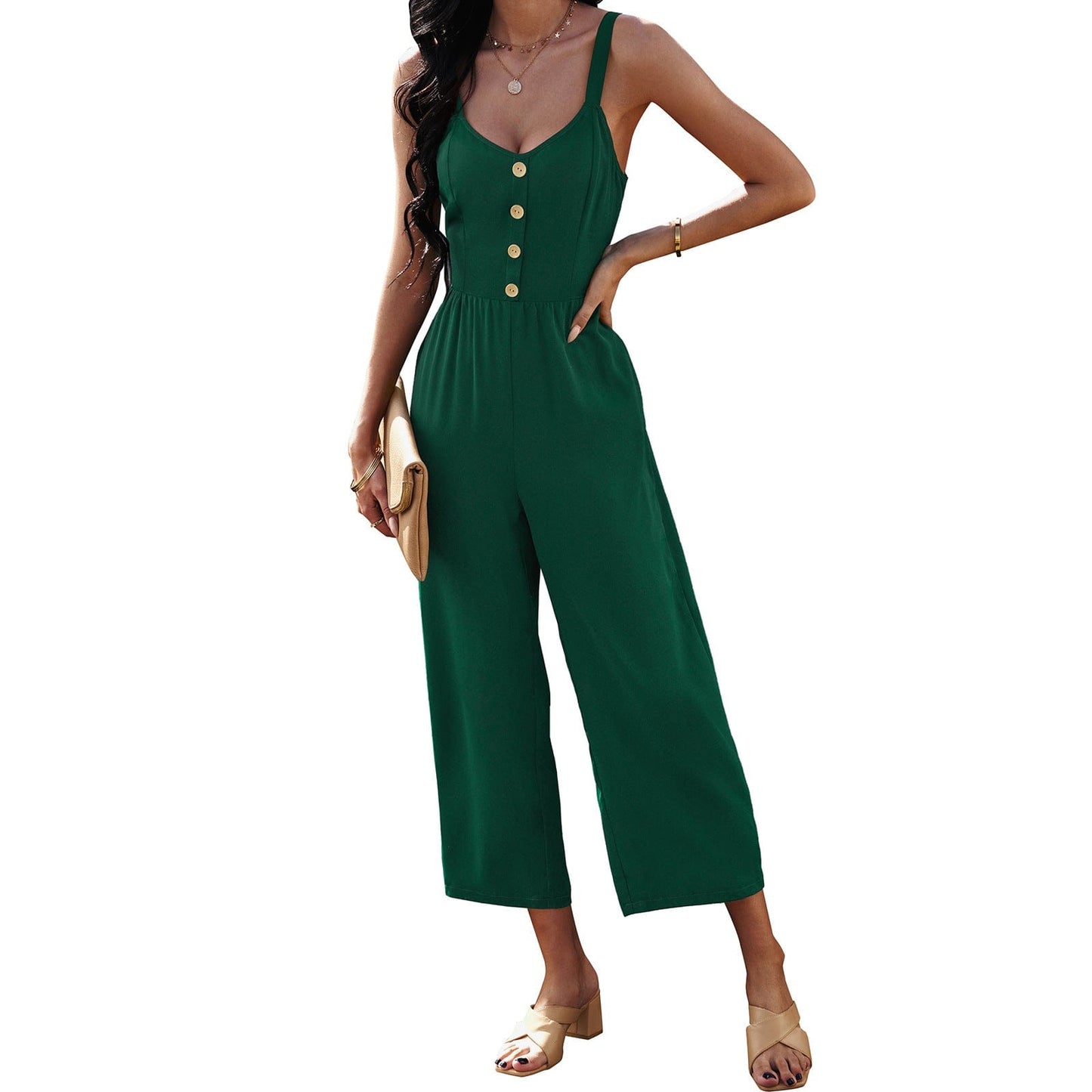 Tie Back Culottes Jumpsuit