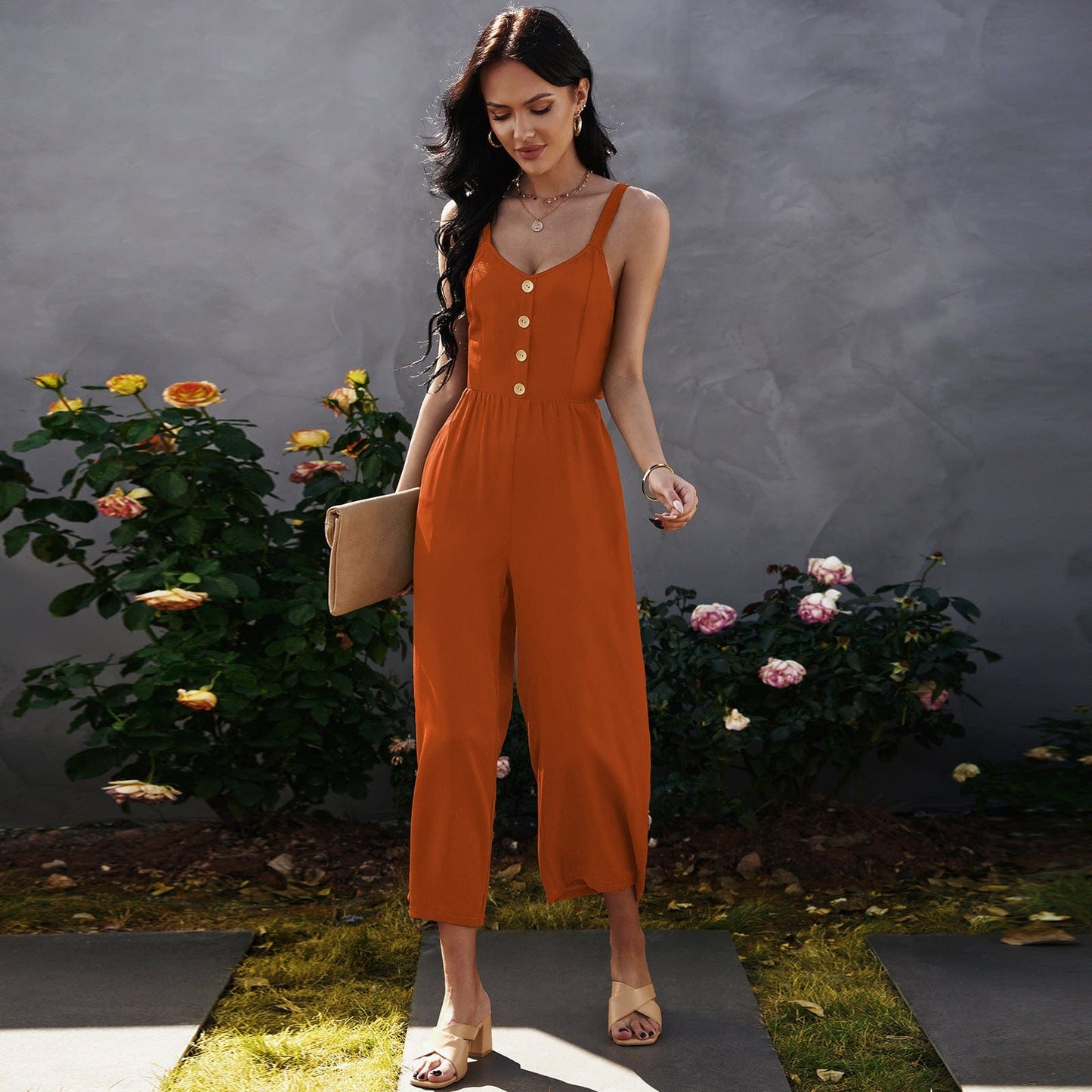 Tie Back Culottes Jumpsuit