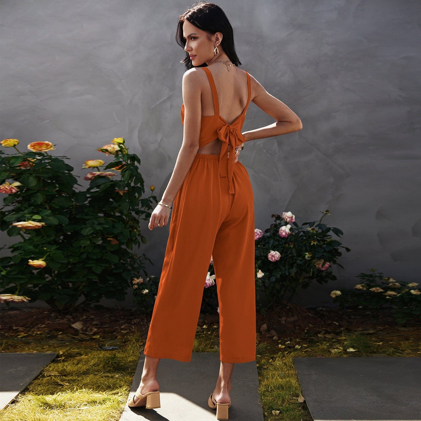 Tie Back Culottes Jumpsuit