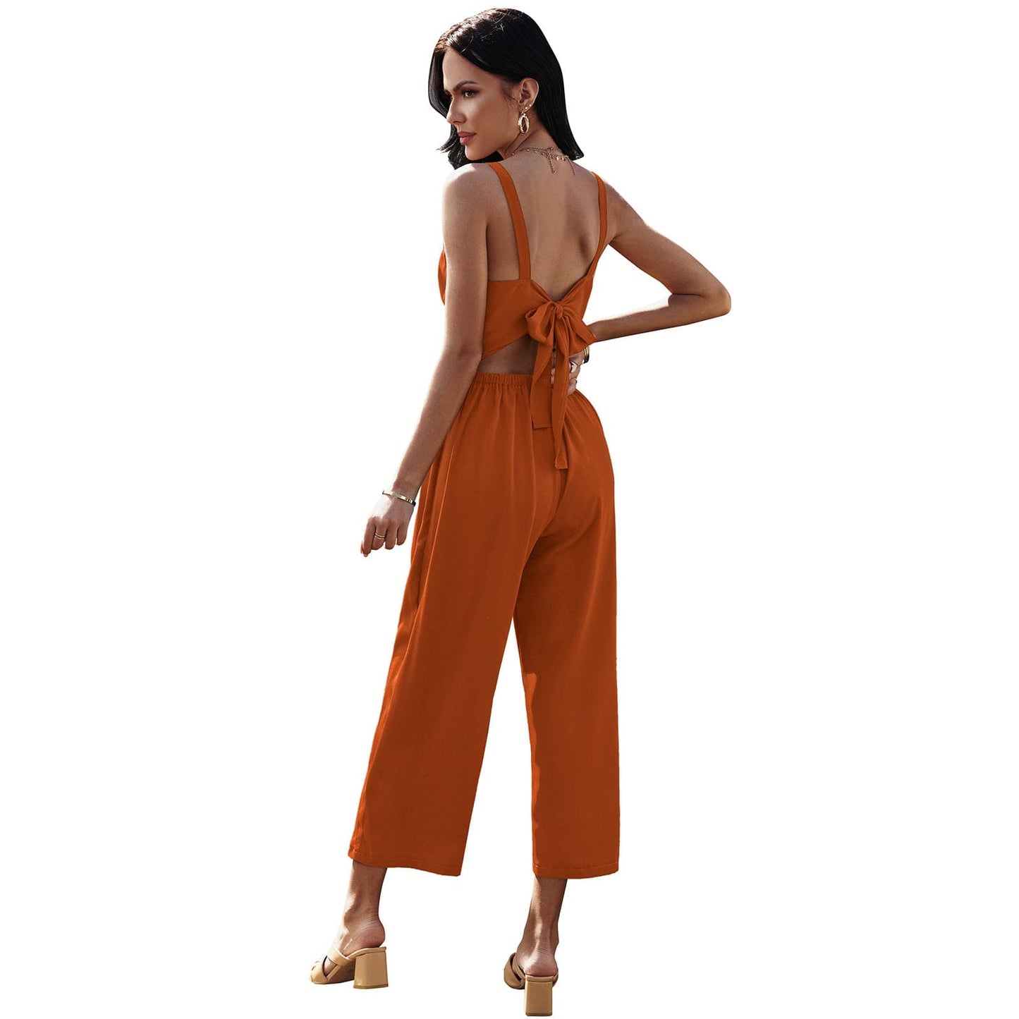 Tie Back Culottes Jumpsuit