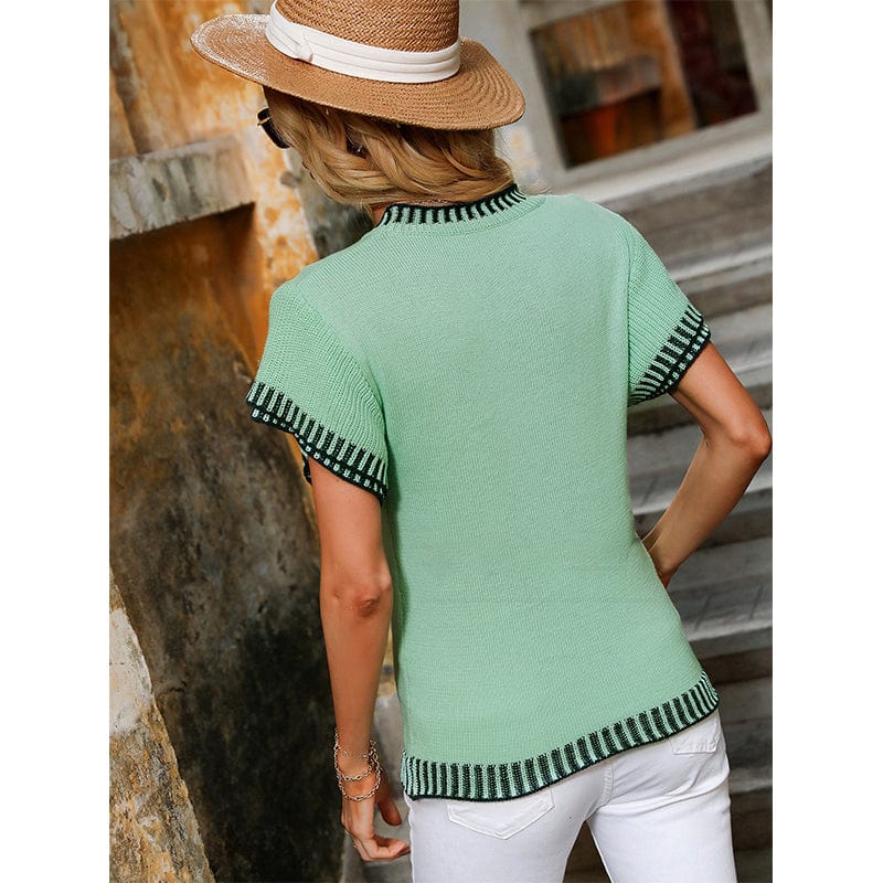 Camisa de punto con bordado en contraste