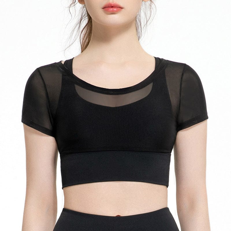 Sujetador deportivo con cubierta de malla