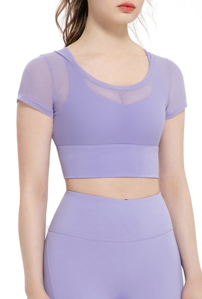 Sujetador deportivo con cubierta de malla