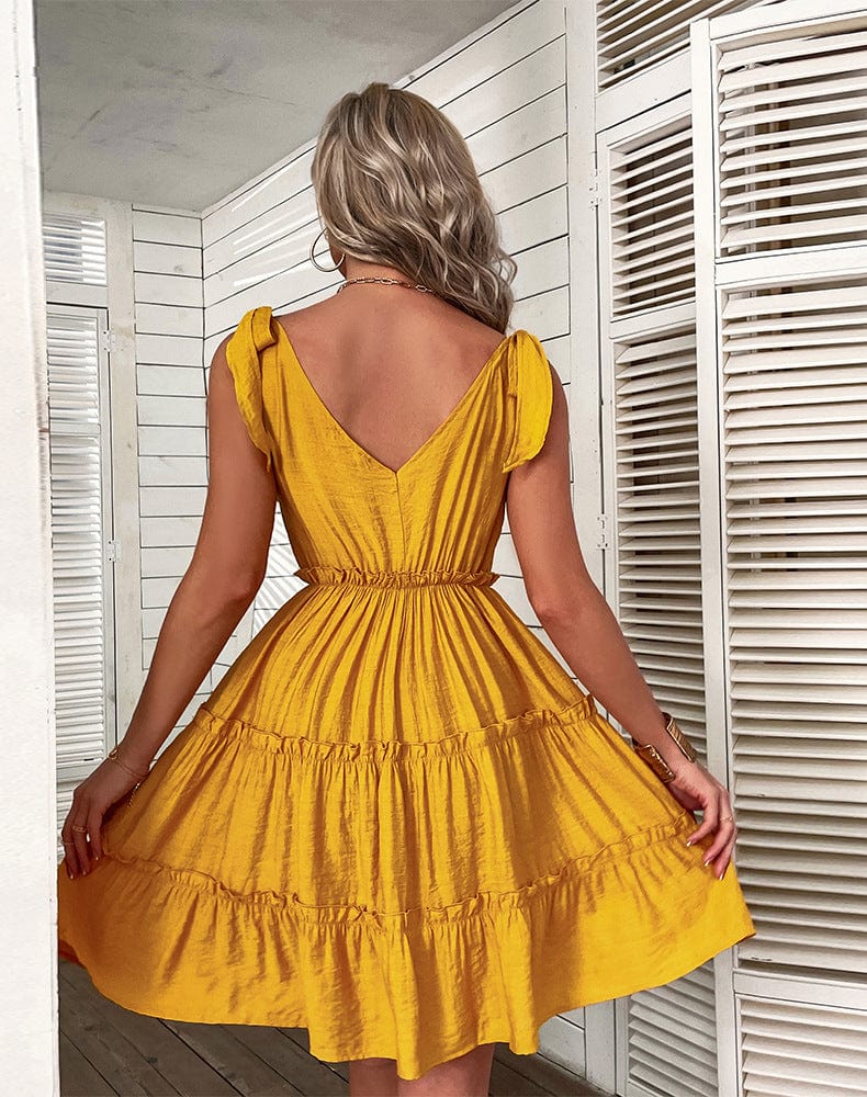 Bright Sunrise Tie Shoulder Dress