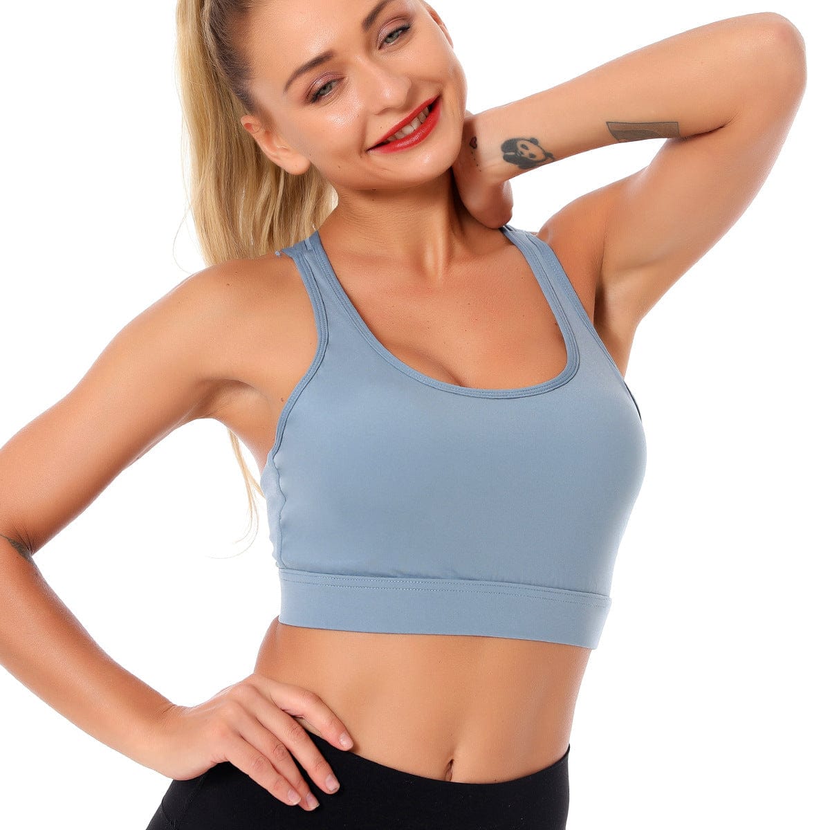 Double Crossover Wide Strap Sports Bra