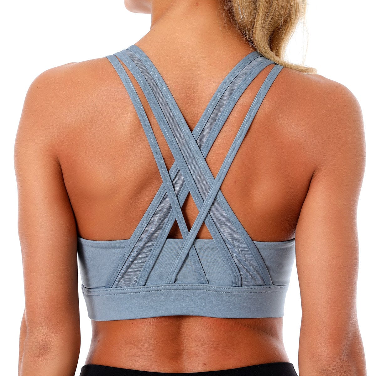 Double Crossover Wide Strap Sports Bra