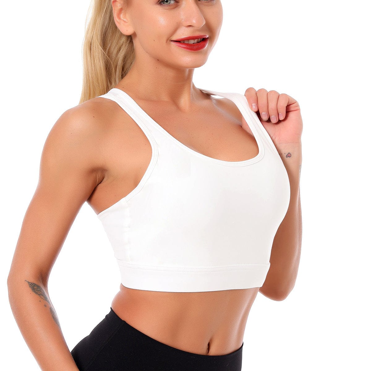 Double Crossover Wide Strap Sports Bra