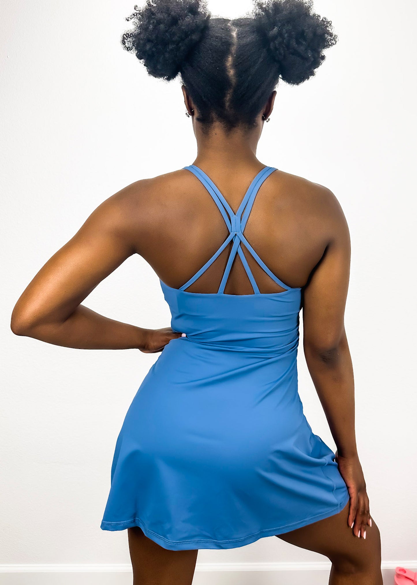 Crossing Back Straps Mini Exercise Dress