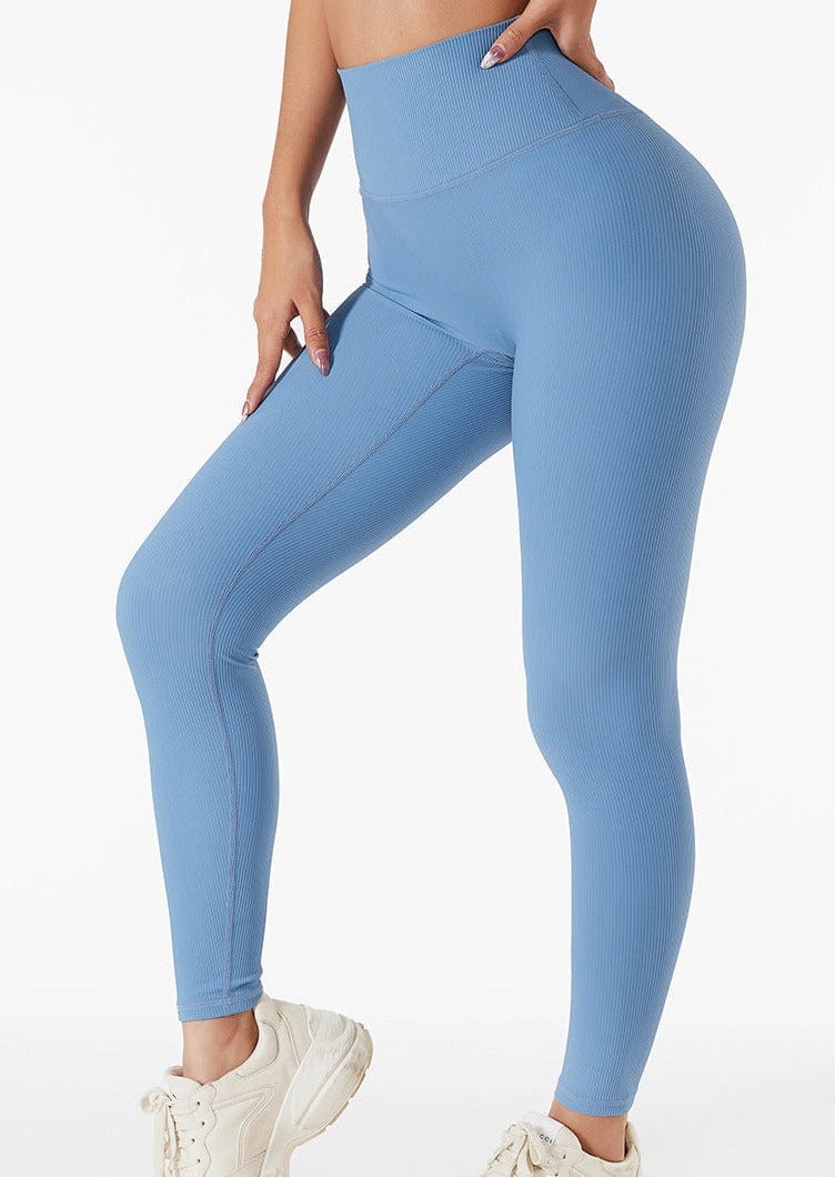 Ribbed High Rise Contouring Lifting Fitness Leggings