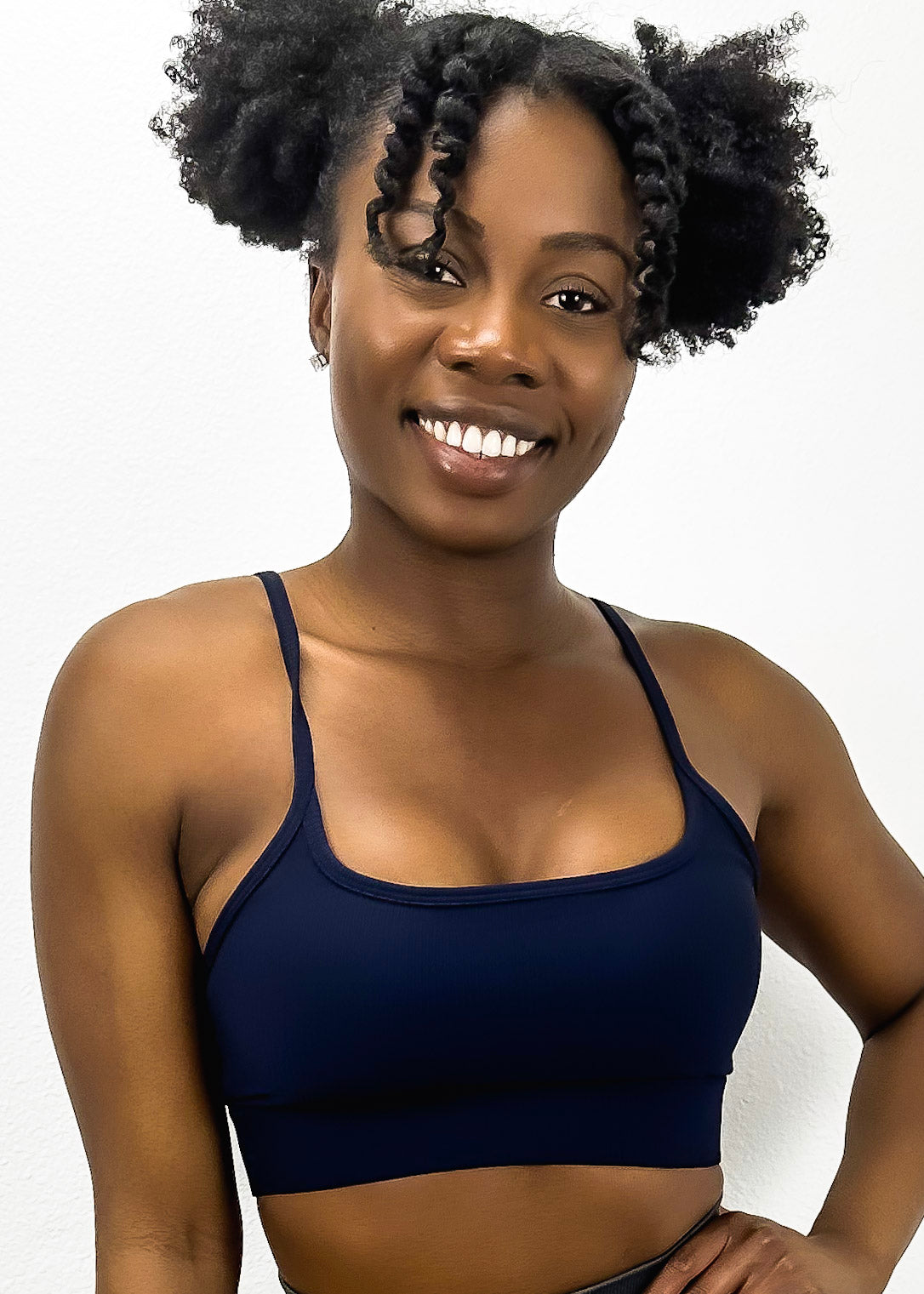 Ribbed Scoop Neck Thin Tank Sports Bra