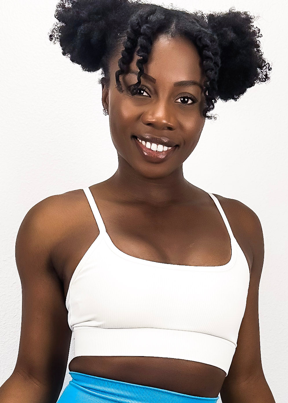 Ribbed Scoop Neck Thin Tank Sports Bra