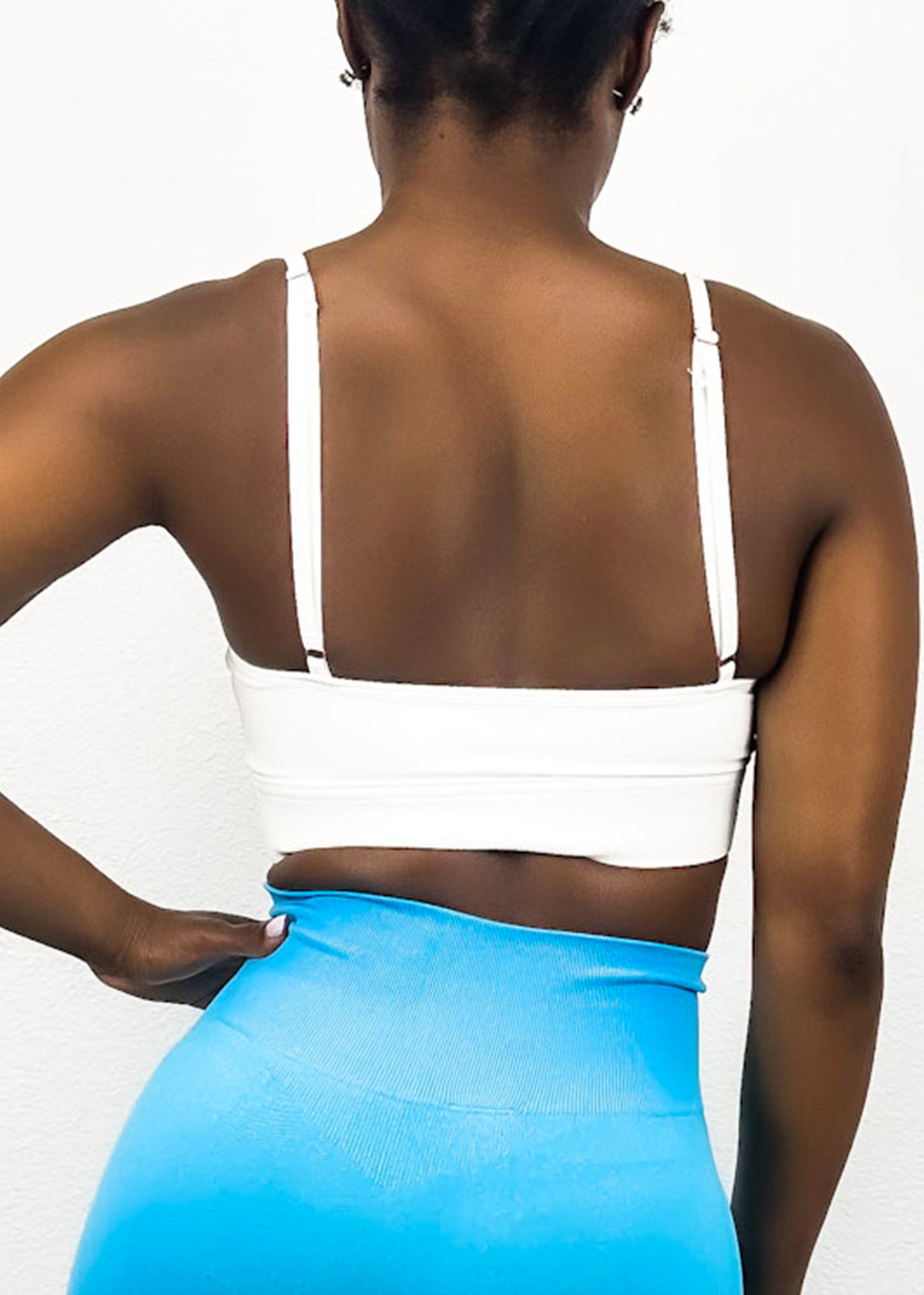 Ribbed Scoop Neck Thin Tank Sports Bra