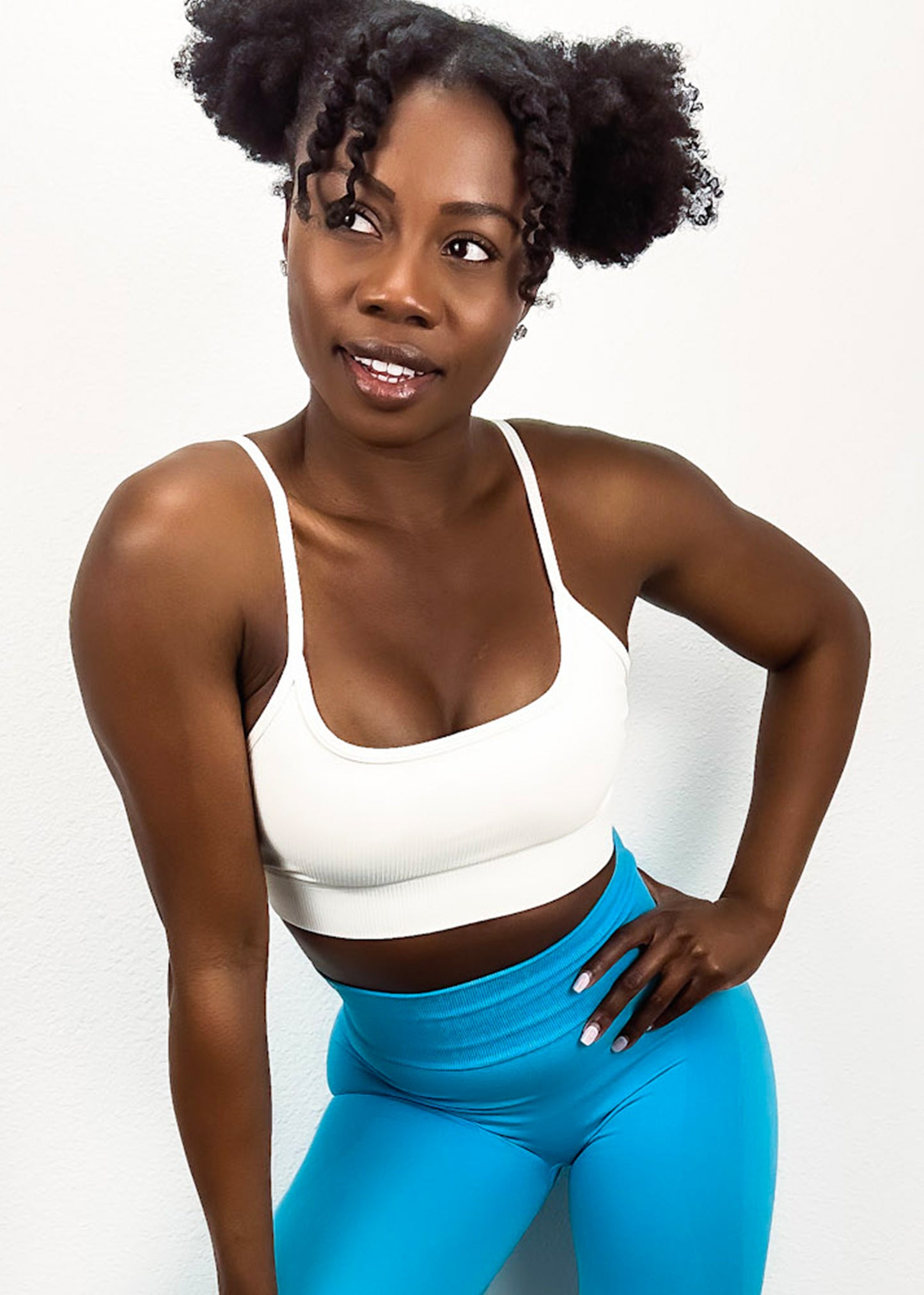 Ribbed Scoop Neck Thin Tank Sports Bra