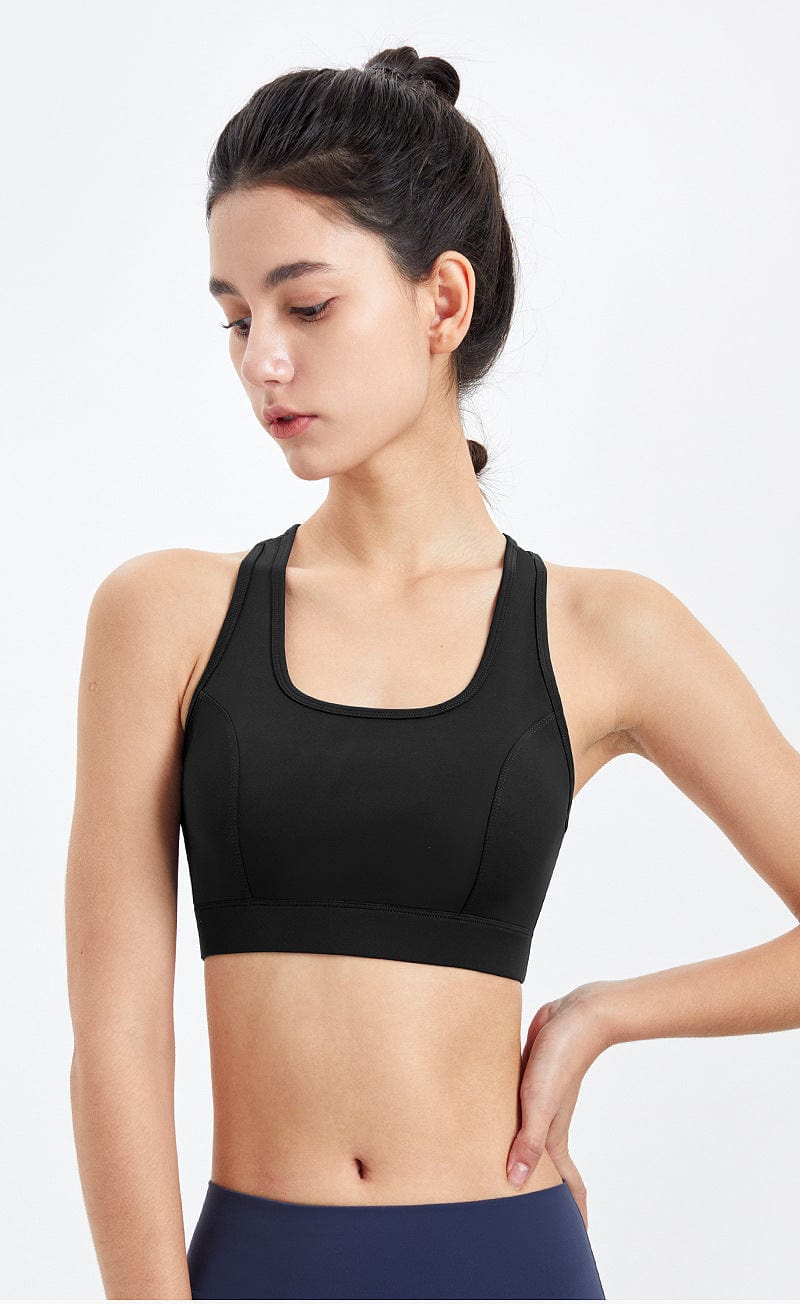 Racerback Mesh Paneling Sports Bra