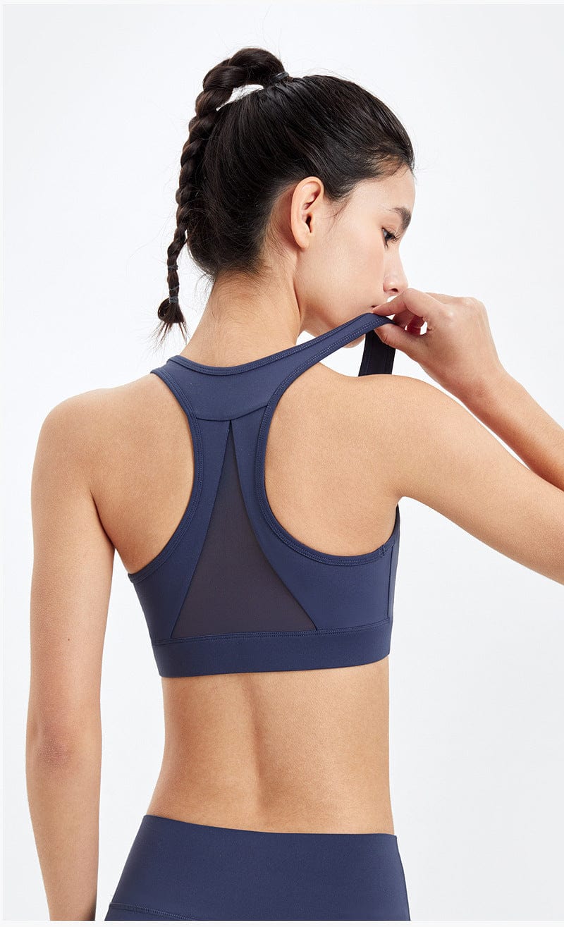 Racerback Mesh Paneling Sports Bra