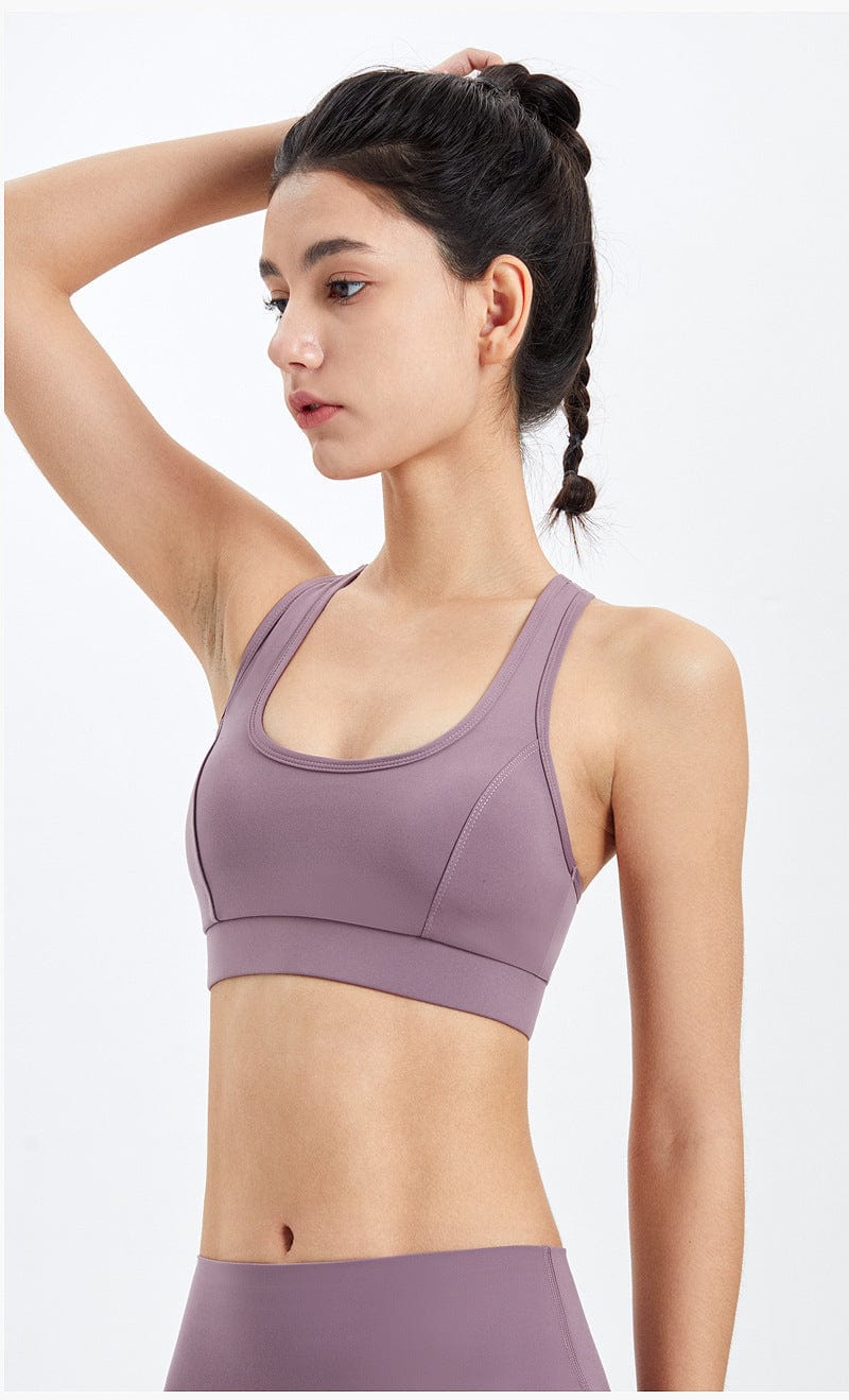 Racerback Mesh Paneling Sports Bra