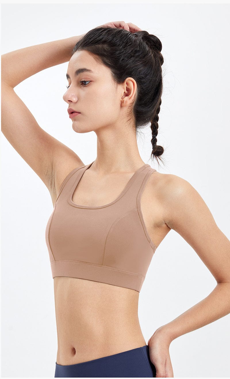 Racerback Mesh Paneling Sports Bra