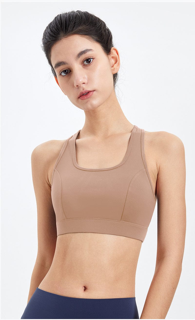 Racerback Mesh Paneling Sports Bra