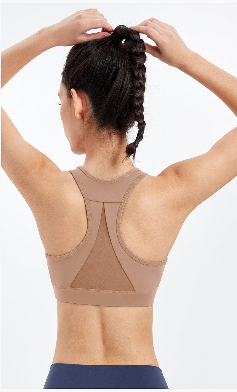 Racerback Mesh Paneling Sports Bra