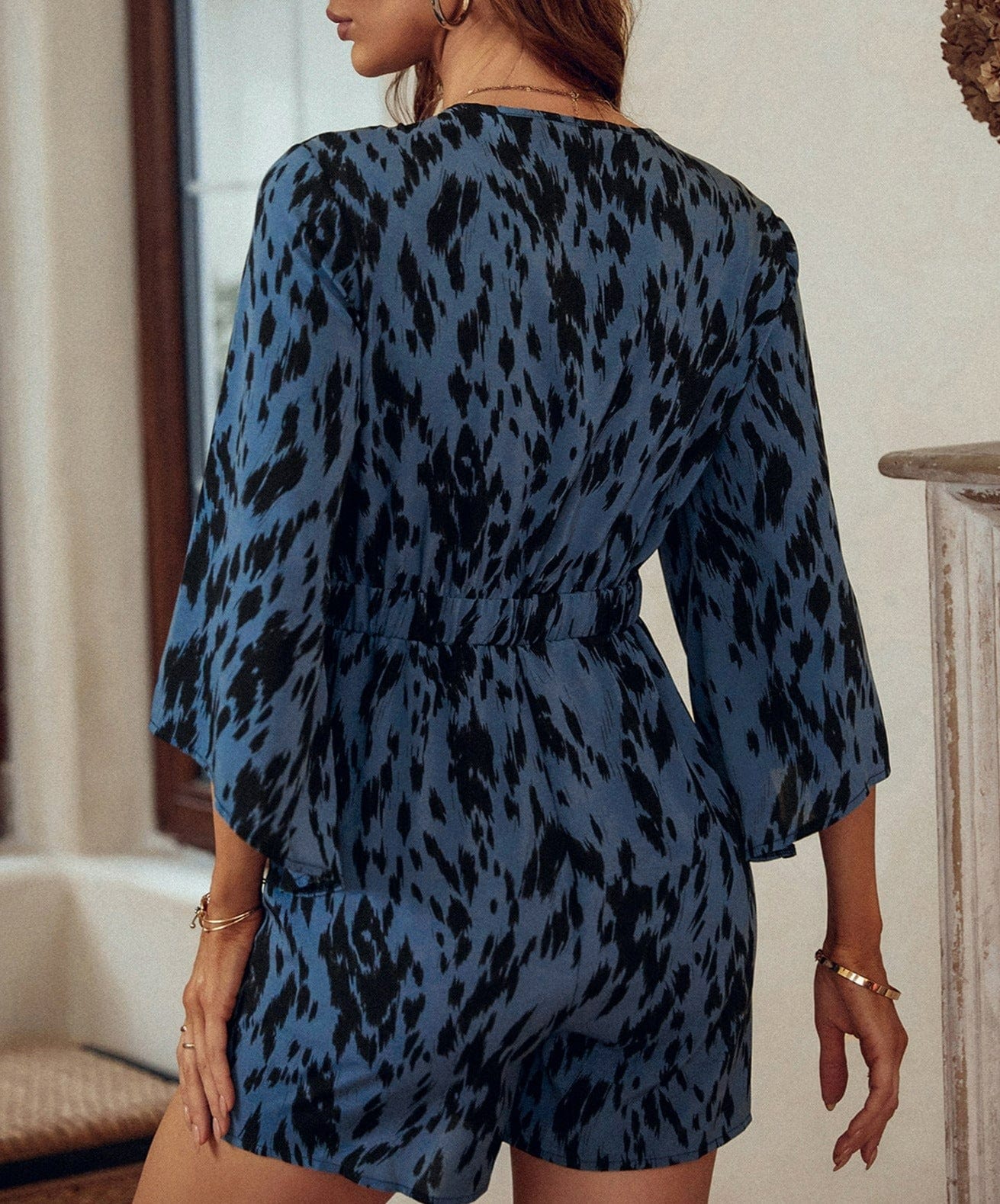 Tie Front Animal Print Romper