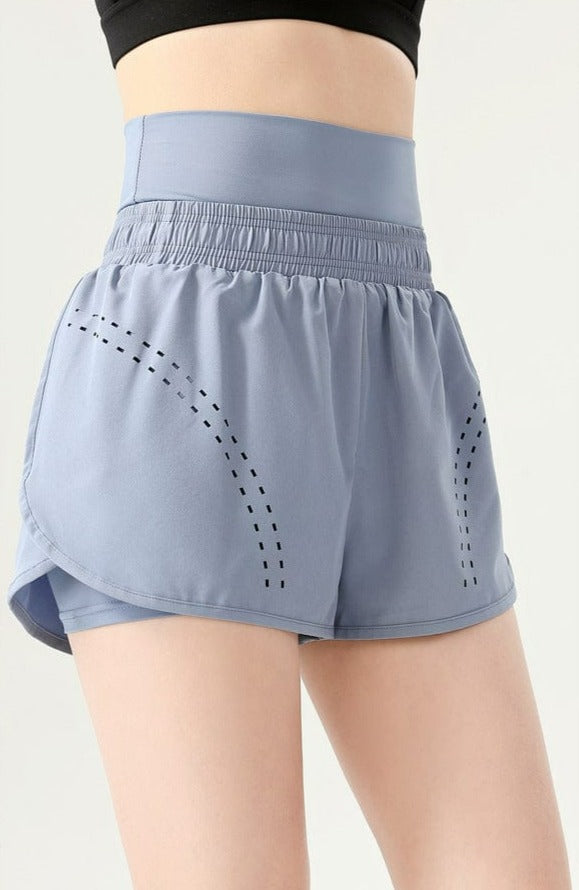 Pantalones cortos deportivos con banda de cintura alta