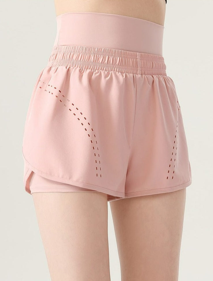 Pantalones cortos deportivos con banda de cintura alta