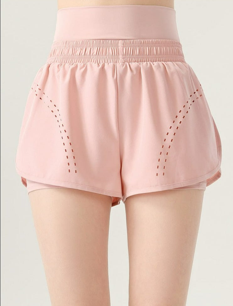 Pantalones cortos deportivos con banda de cintura alta