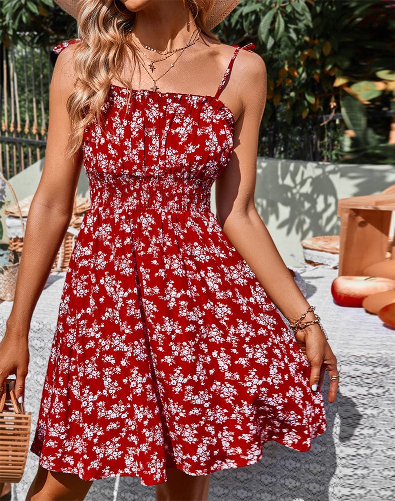 Vestido fruncido en el busto y cintura