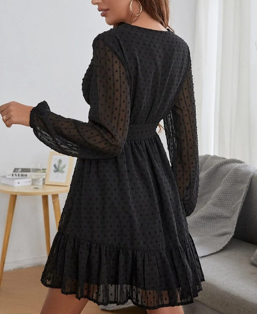 Vestido con estampado de lunares suizos