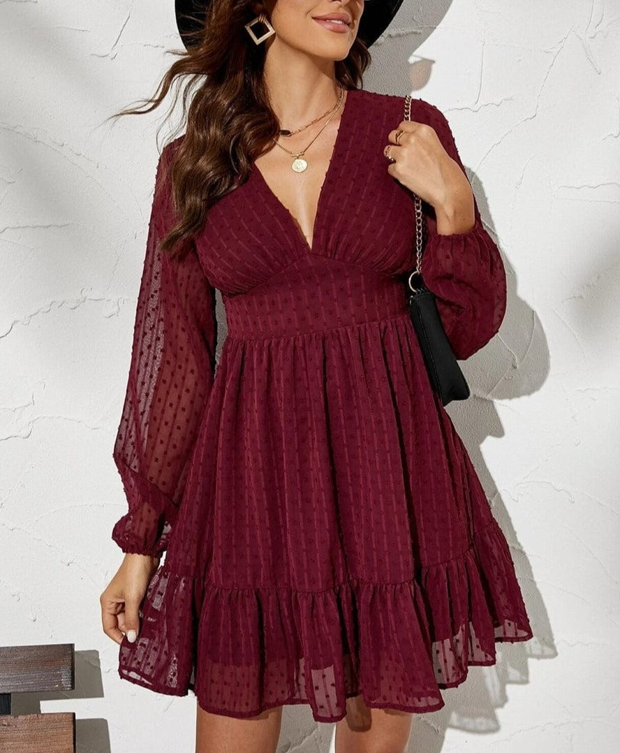 Vestido con estampado de lunares suizos