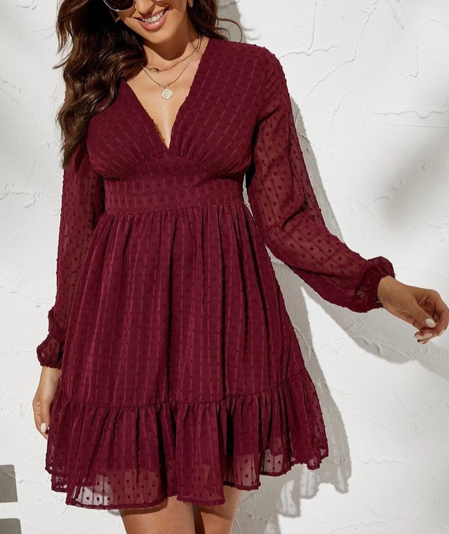 Vestido con estampado de lunares suizos