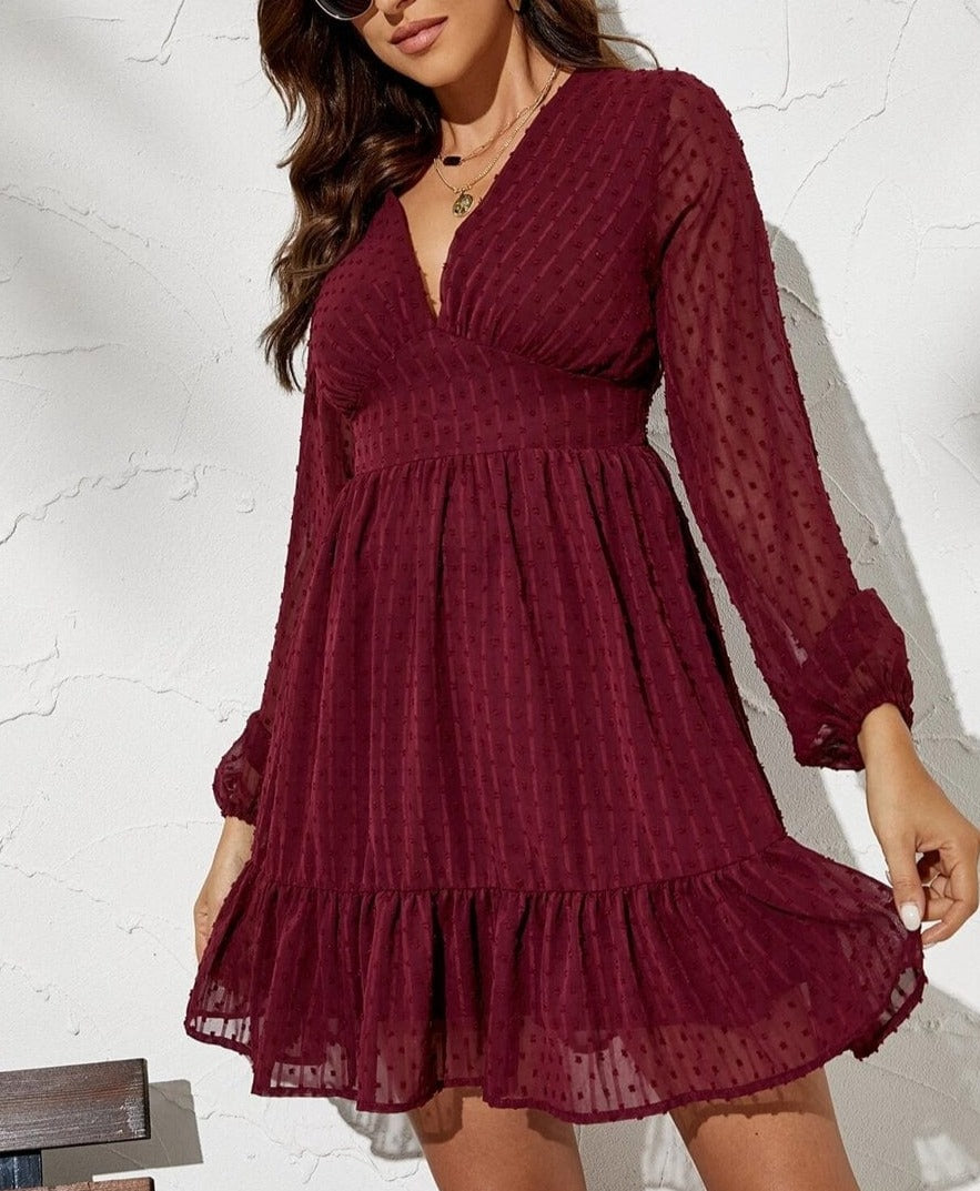 Vestido con estampado de lunares suizos