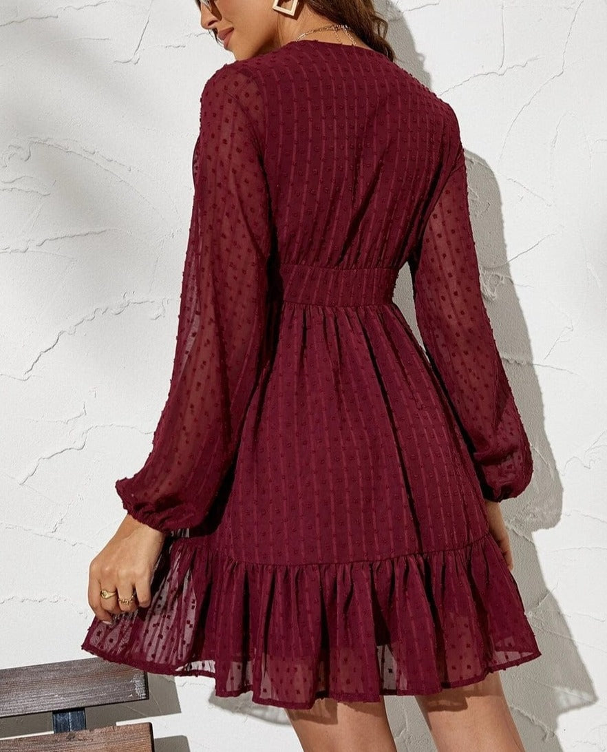 Vestido con estampado de lunares suizos