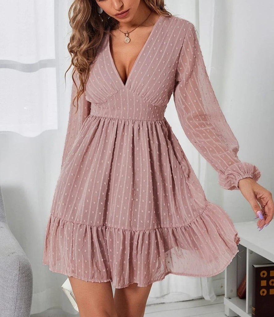 Vestido con estampado de lunares suizos
