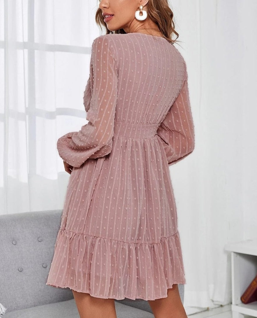 Vestido con estampado de lunares suizos