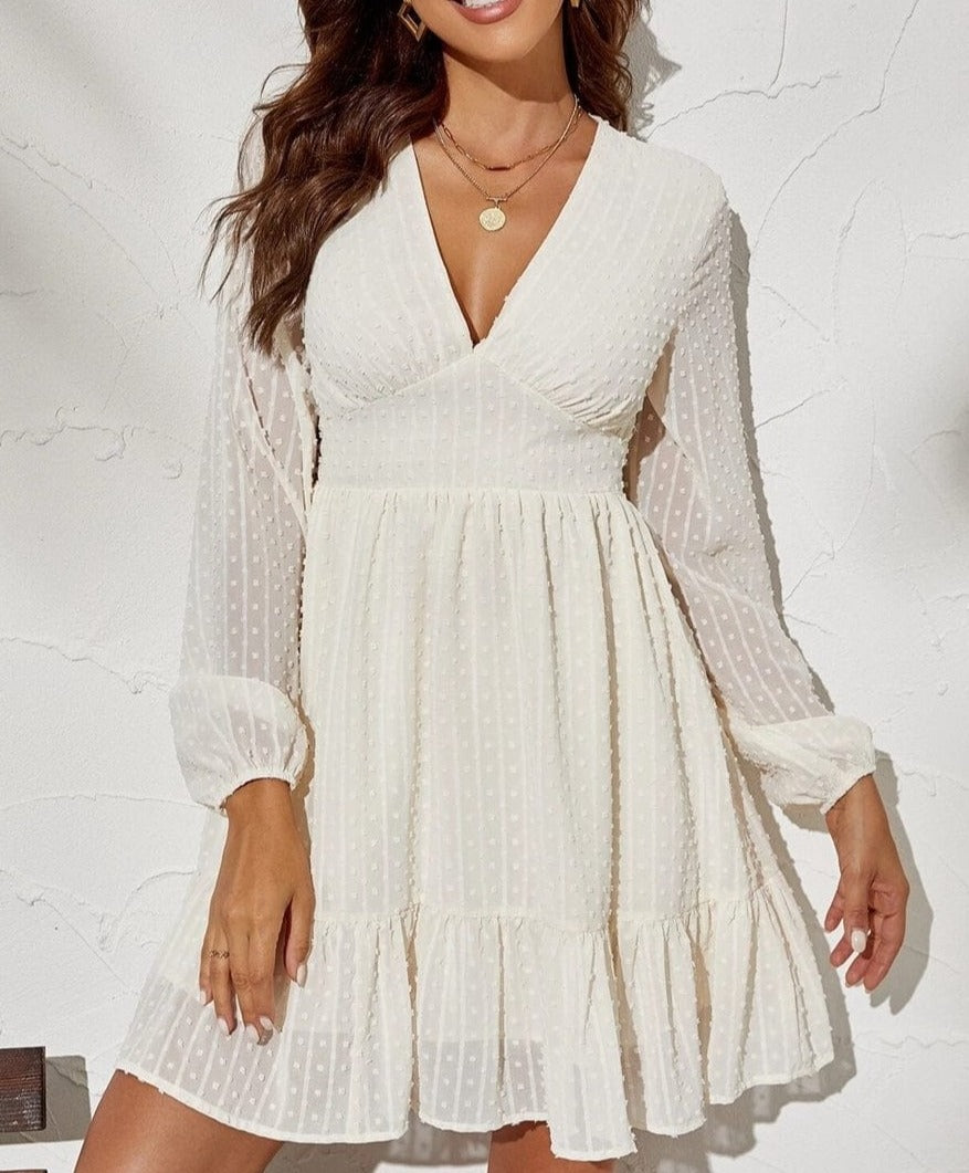 Vestido con estampado de lunares suizos