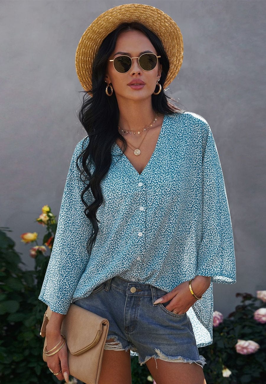 Blusa holgada con estampado animal