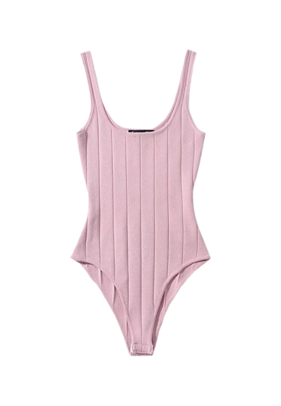 Body de punto clásico con escote redondo