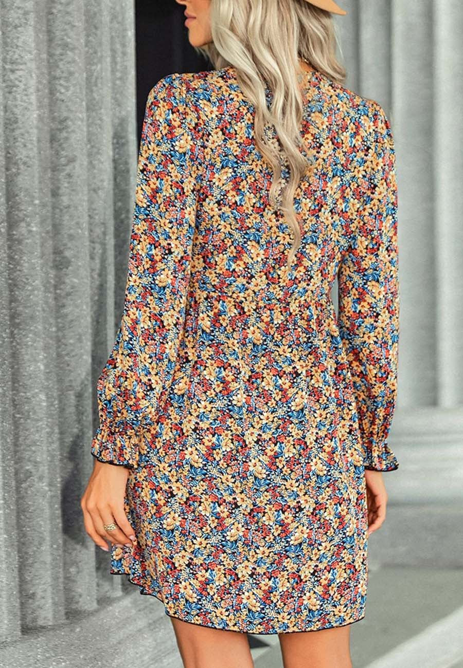 Vestido con estampado floral multicolor