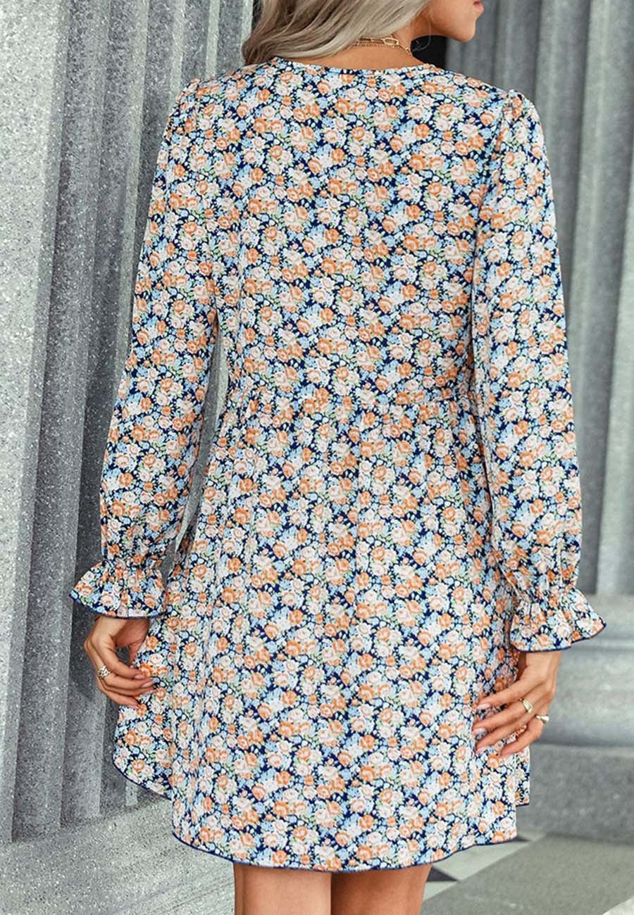 Vestido con estampado floral multicolor