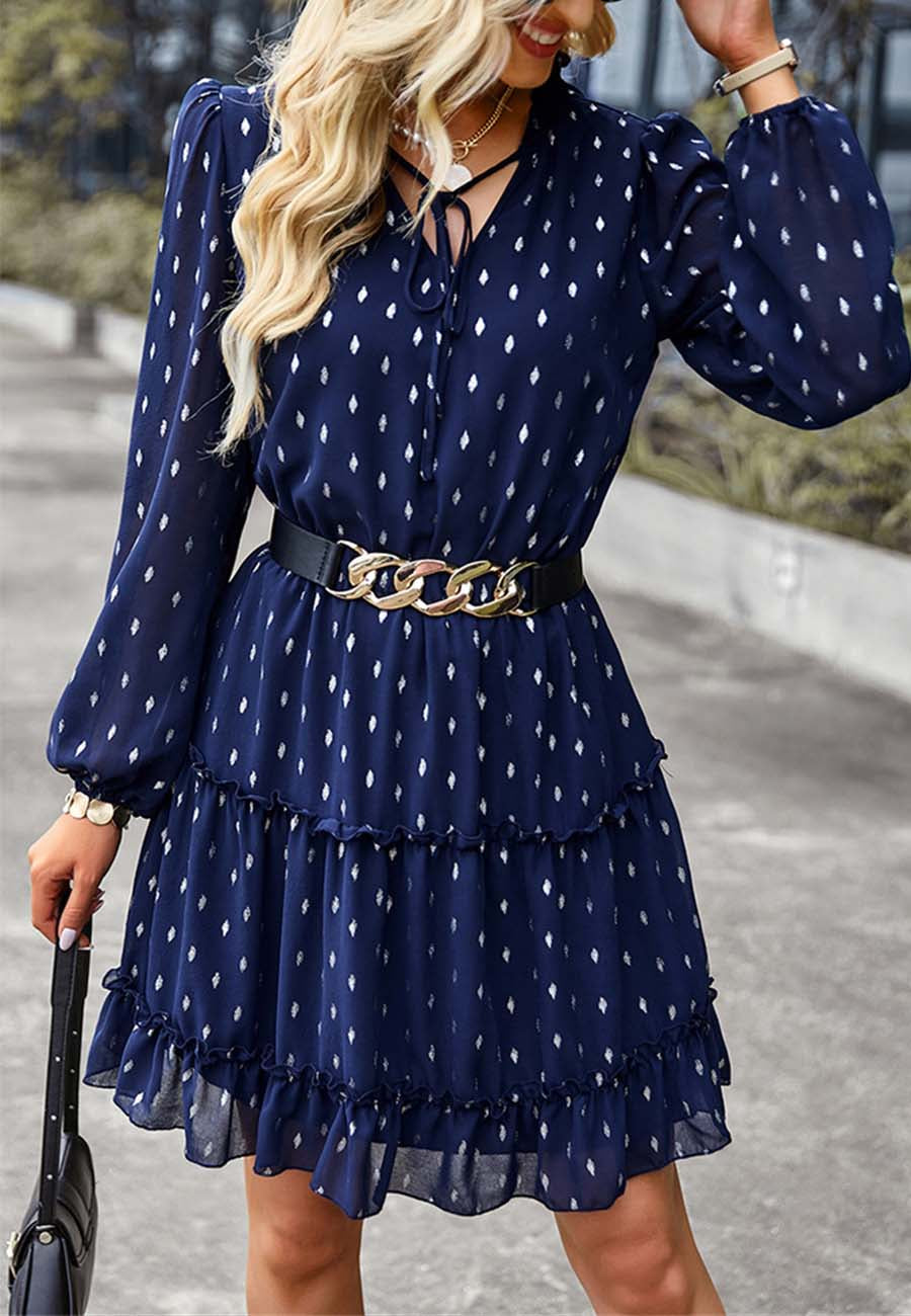 Geometric Print Tiered Dress