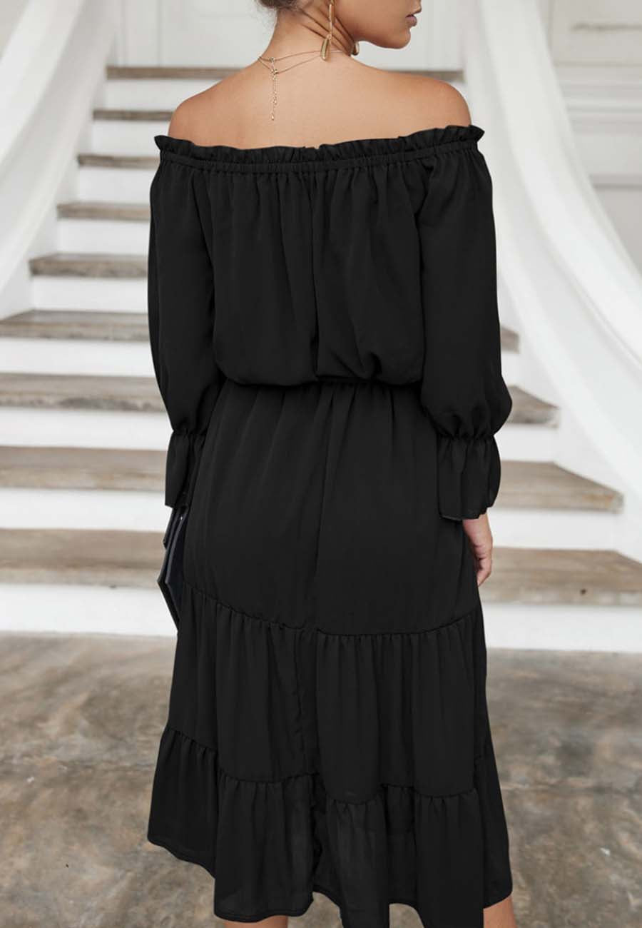 Off Shoulder Tie Detail Dress