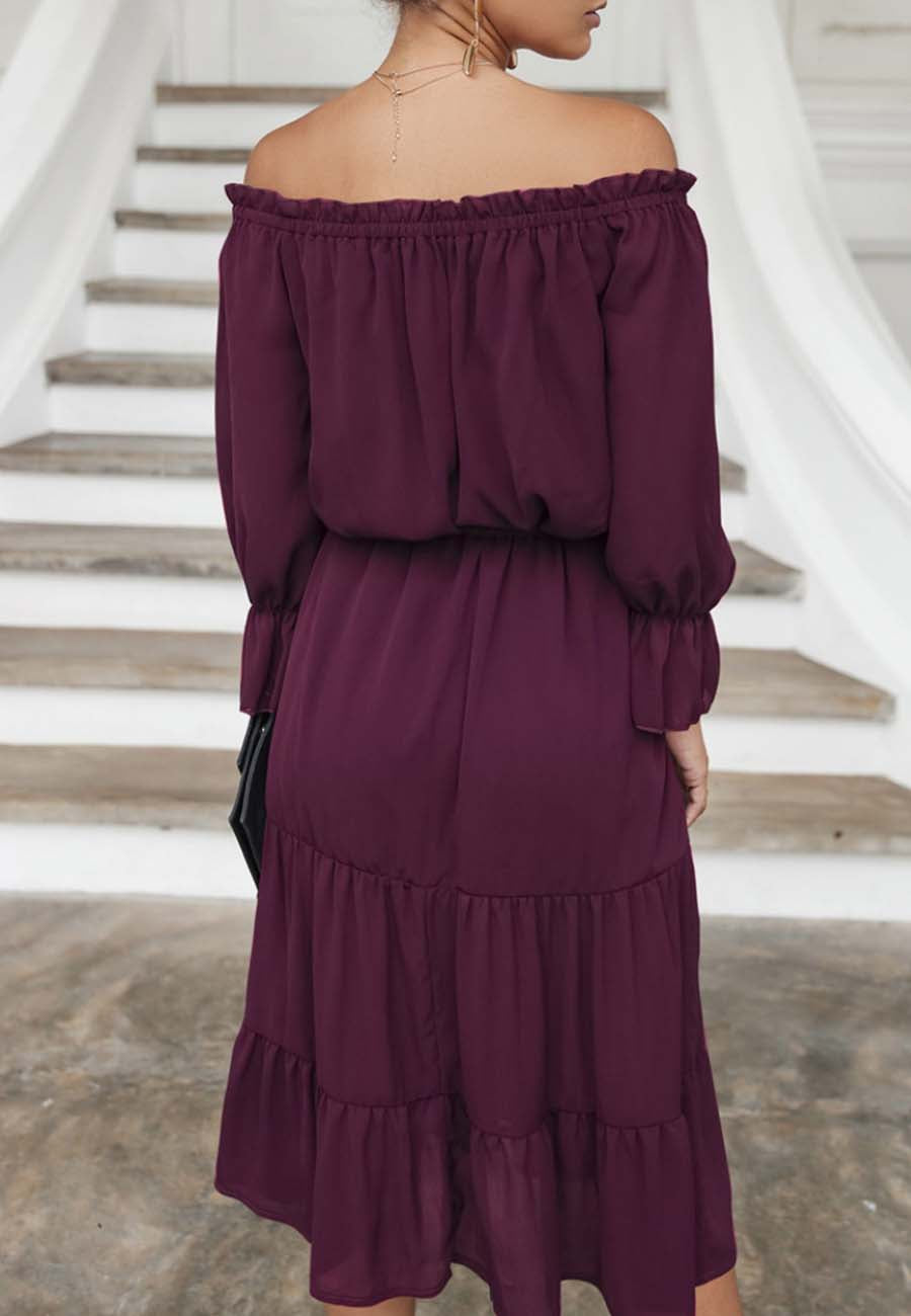 Off Shoulder Tie Detail Dress