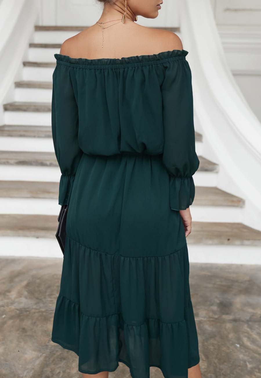Off Shoulder Tie Detail Dress