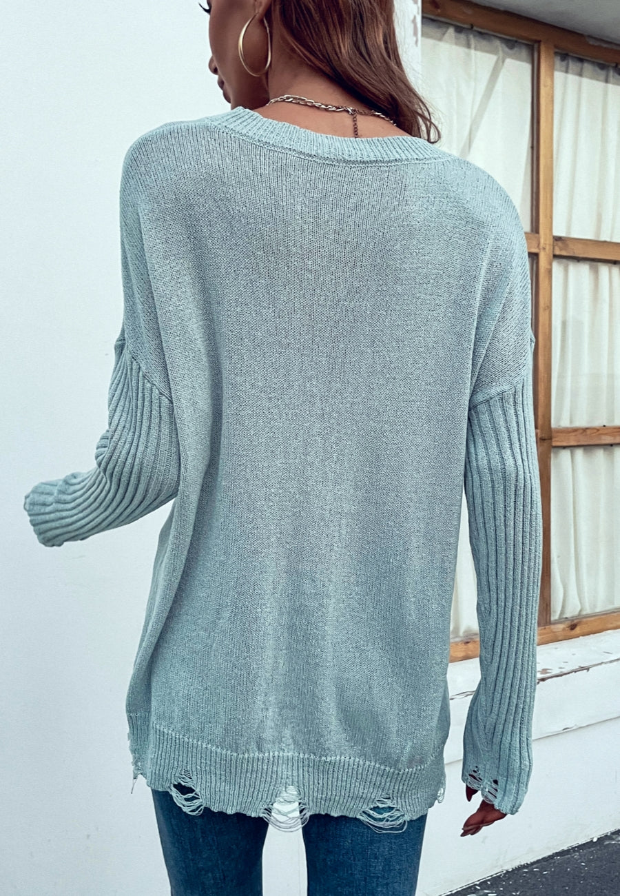 Suéter con mangas desgastadas Thunder Bolt