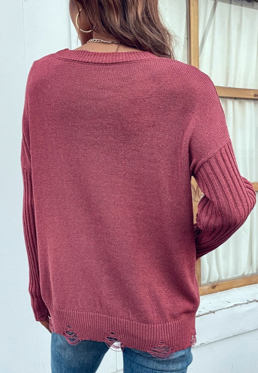 Suéter con mangas desgastadas Thunder Bolt