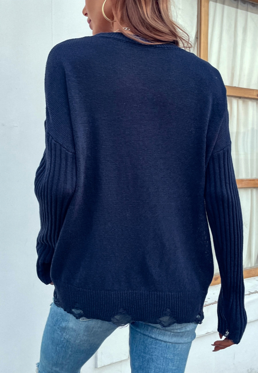 Suéter con mangas desgastadas Thunder Bolt