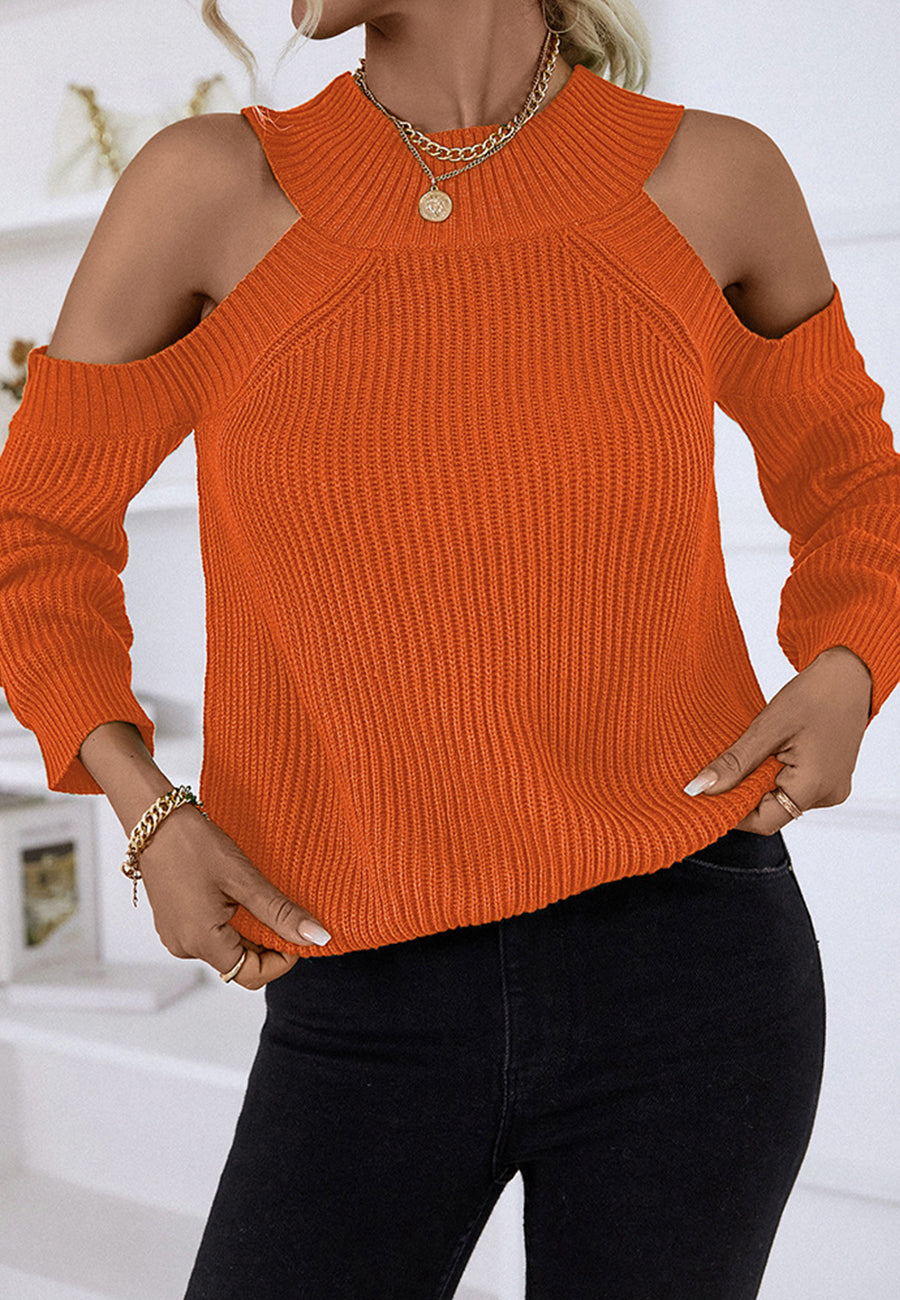 Suéter con cuello redondo y aberturas