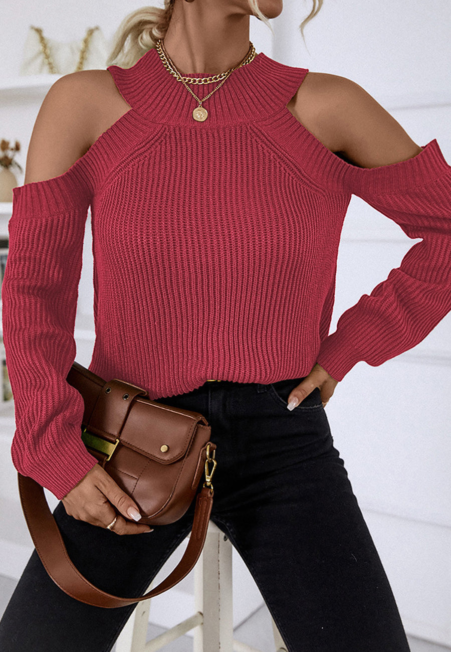 Suéter con cuello redondo y aberturas