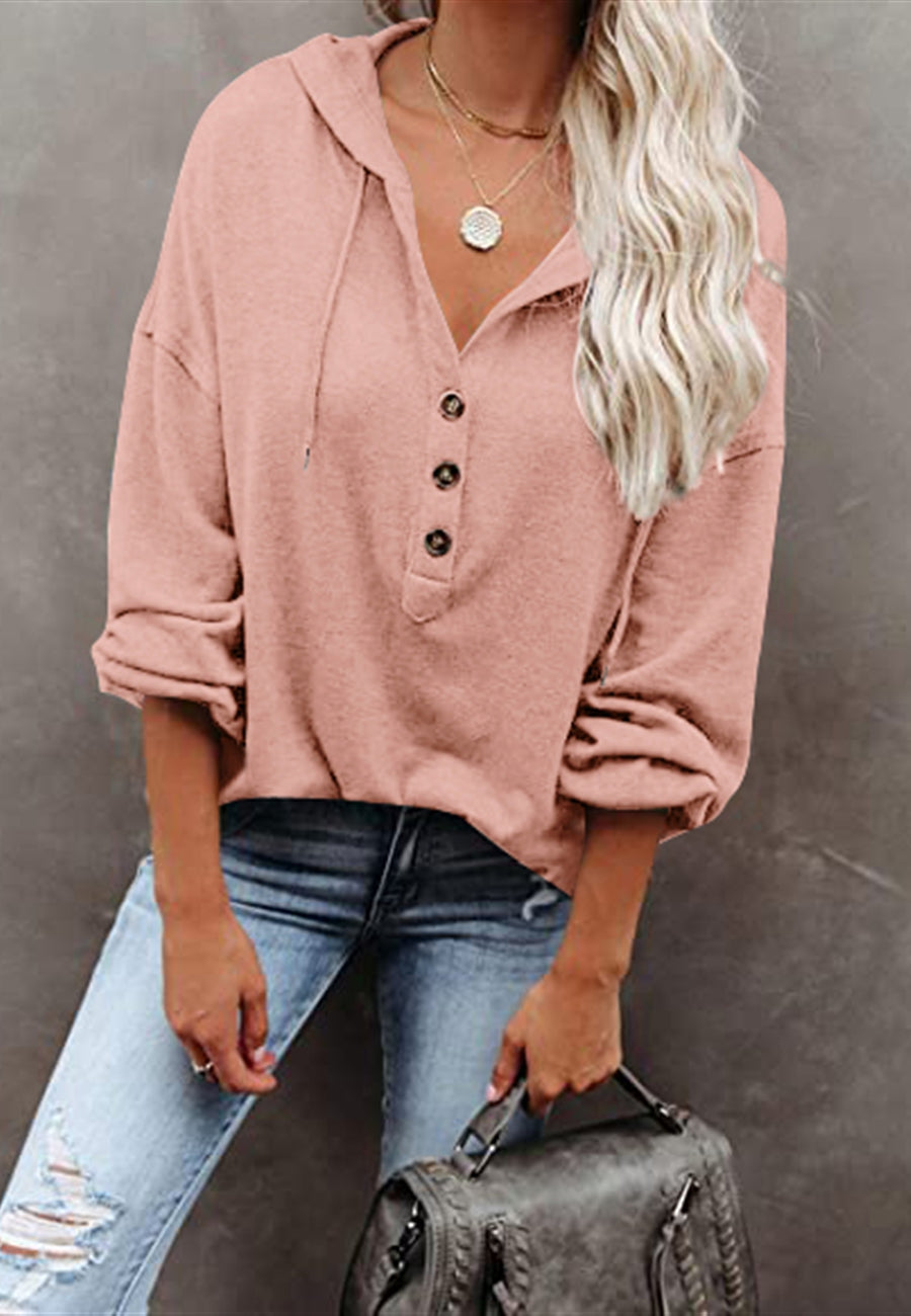 Sudadera con capucha y detalle de botones